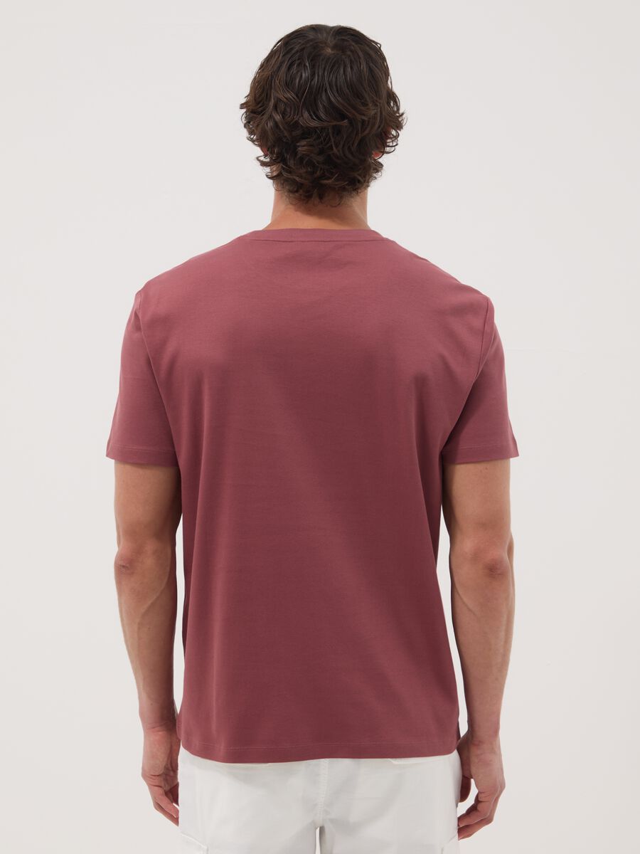 Red slim-fit T-shirt in pure mercerised cotton_3