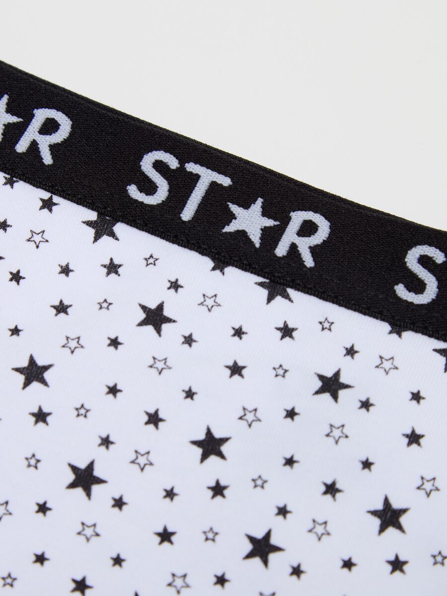 Culotte in cotone stretch con stampa stelle _2