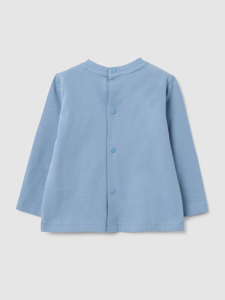 Baby t-shirt in pure blue cotton regular fit with print_1