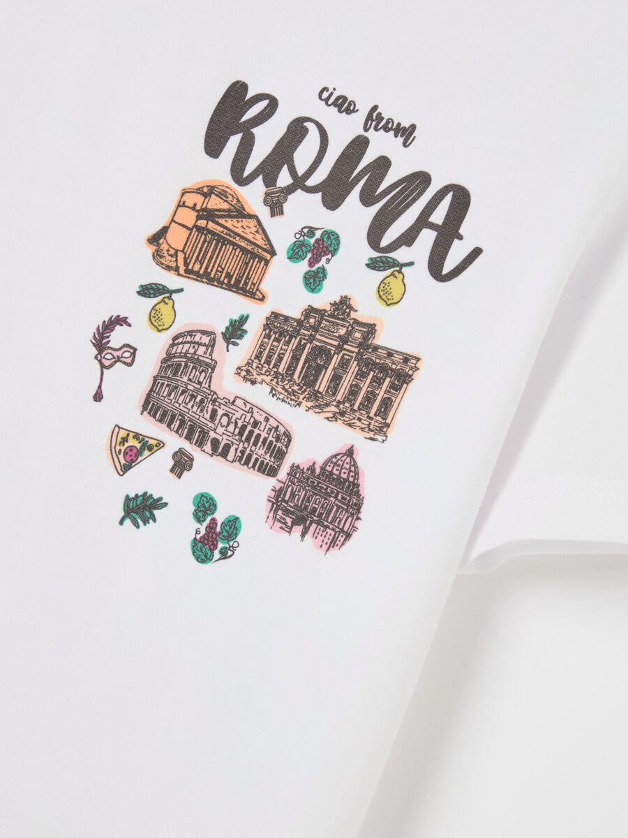 Cotton T-shirt with "Ciao from Roma" print_5