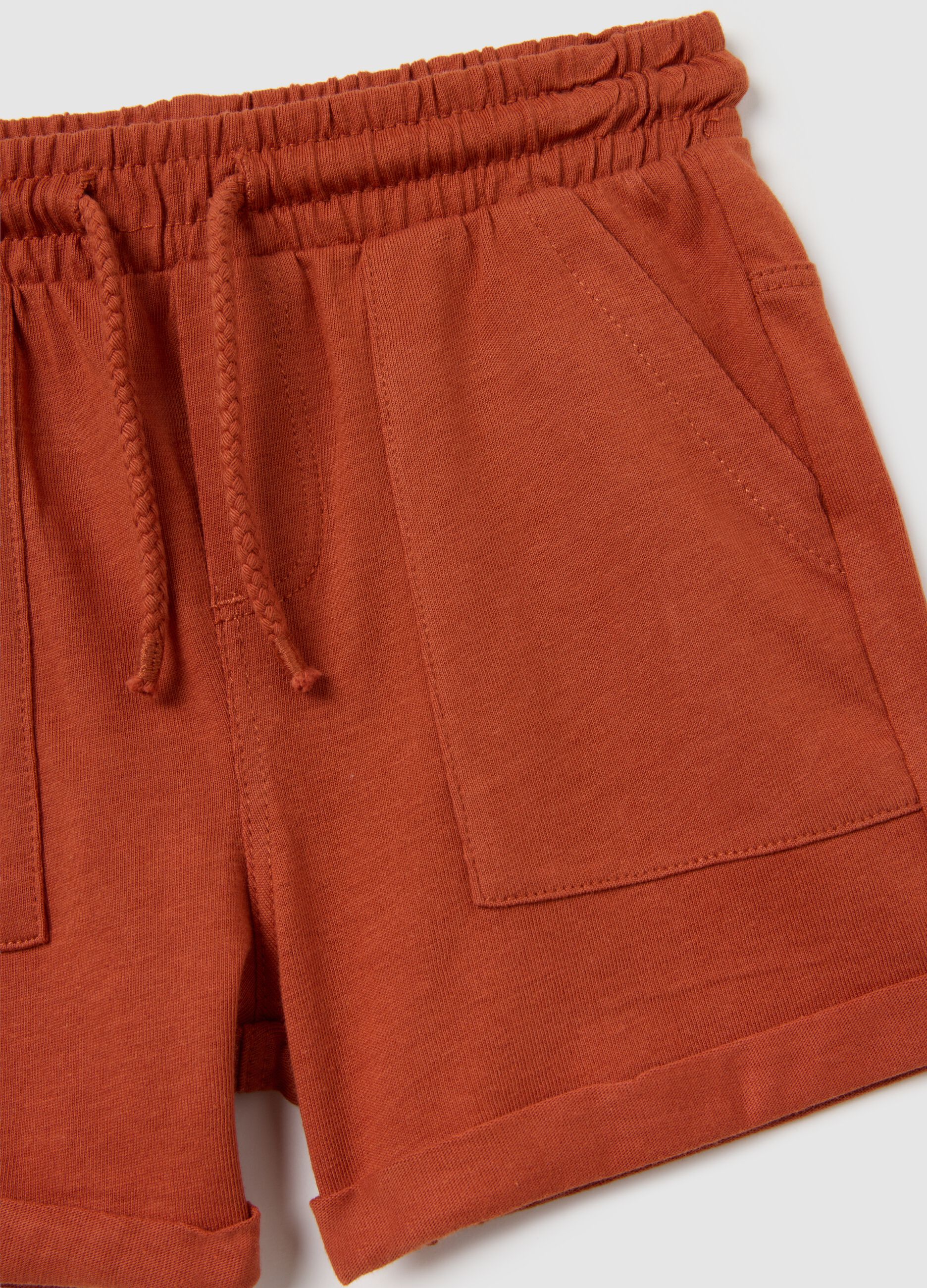 Children's set in pure white and orange cotton regular fit