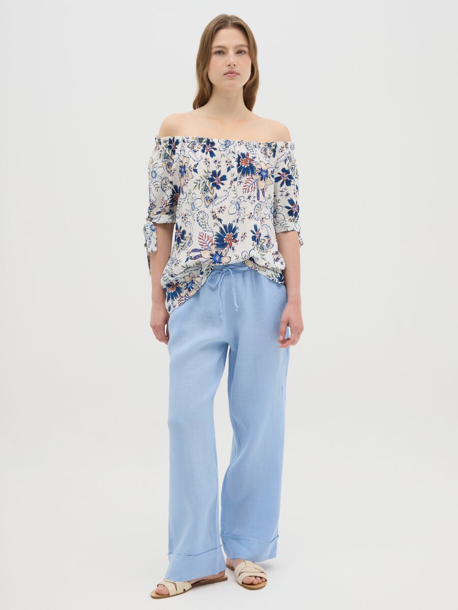 Women's blouse in pure viscose multicolour regular fit_1