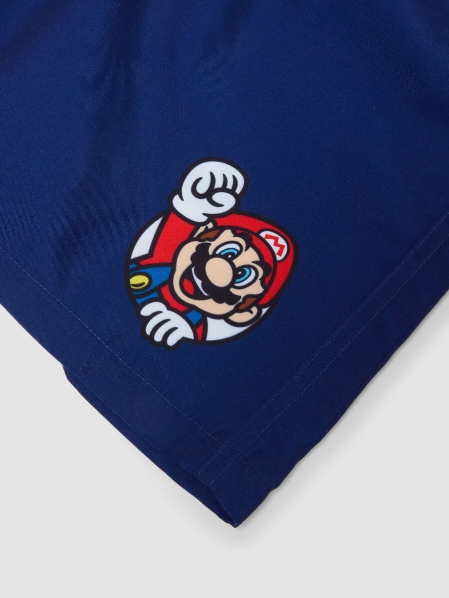 Boxer da mare blu regular fit con stampa Super Mario_3