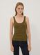 Green stretch cotton tank top with buttons, regular fit_2