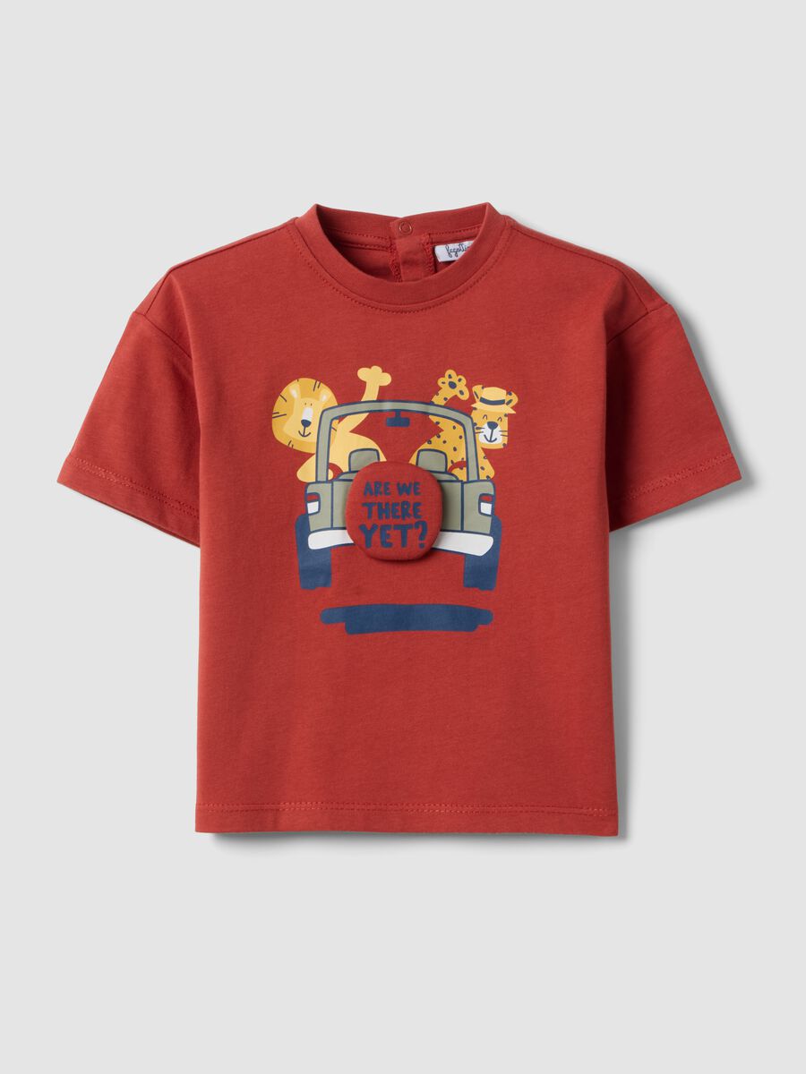 Red short-sleeve pure cotton T-shirt_0