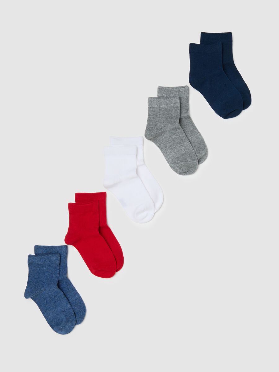 Multicoloured cotton blend short socks multipack for kids - regular fit_0