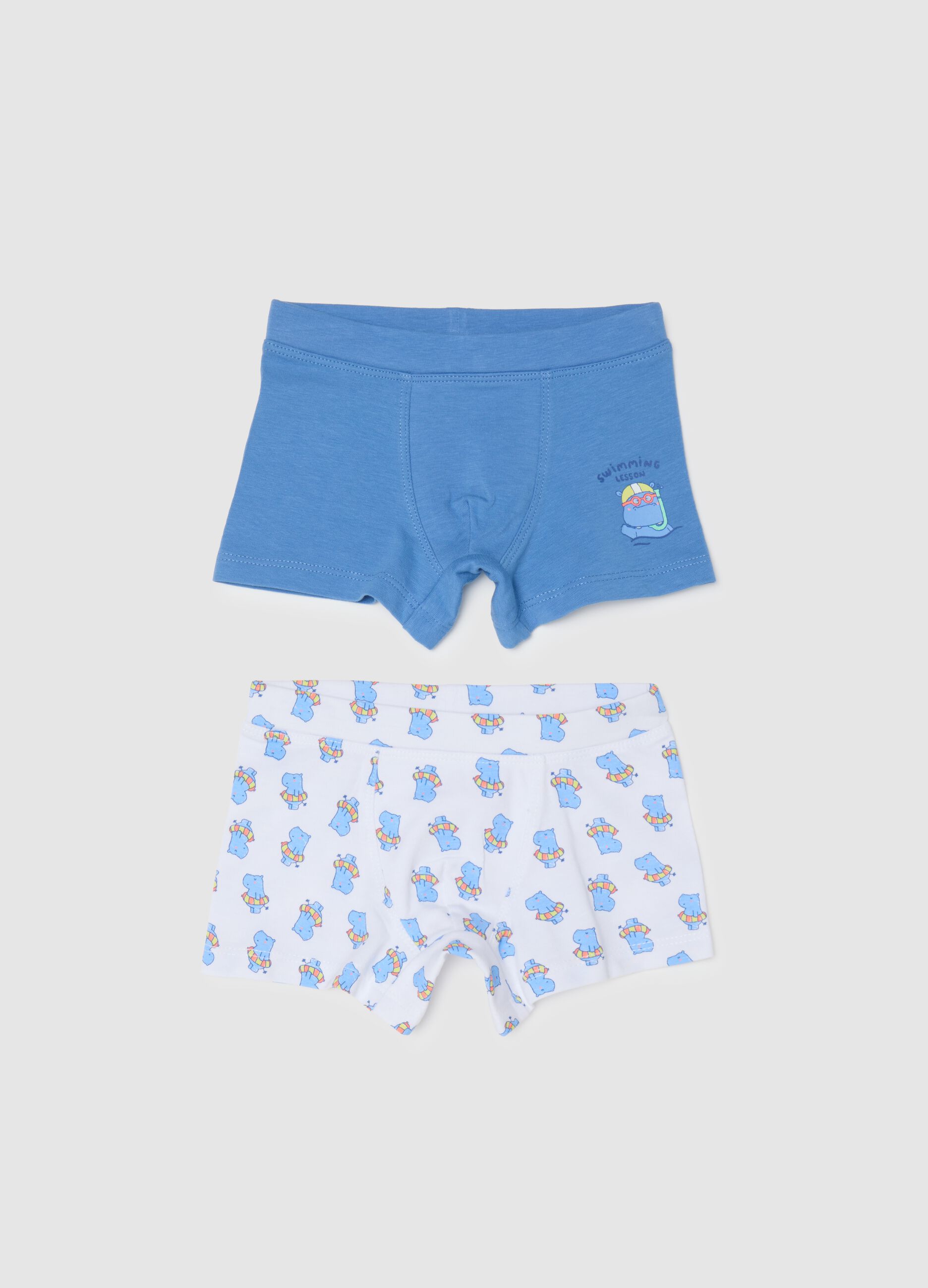 Multicolour stretch cotton children's boxers with print
