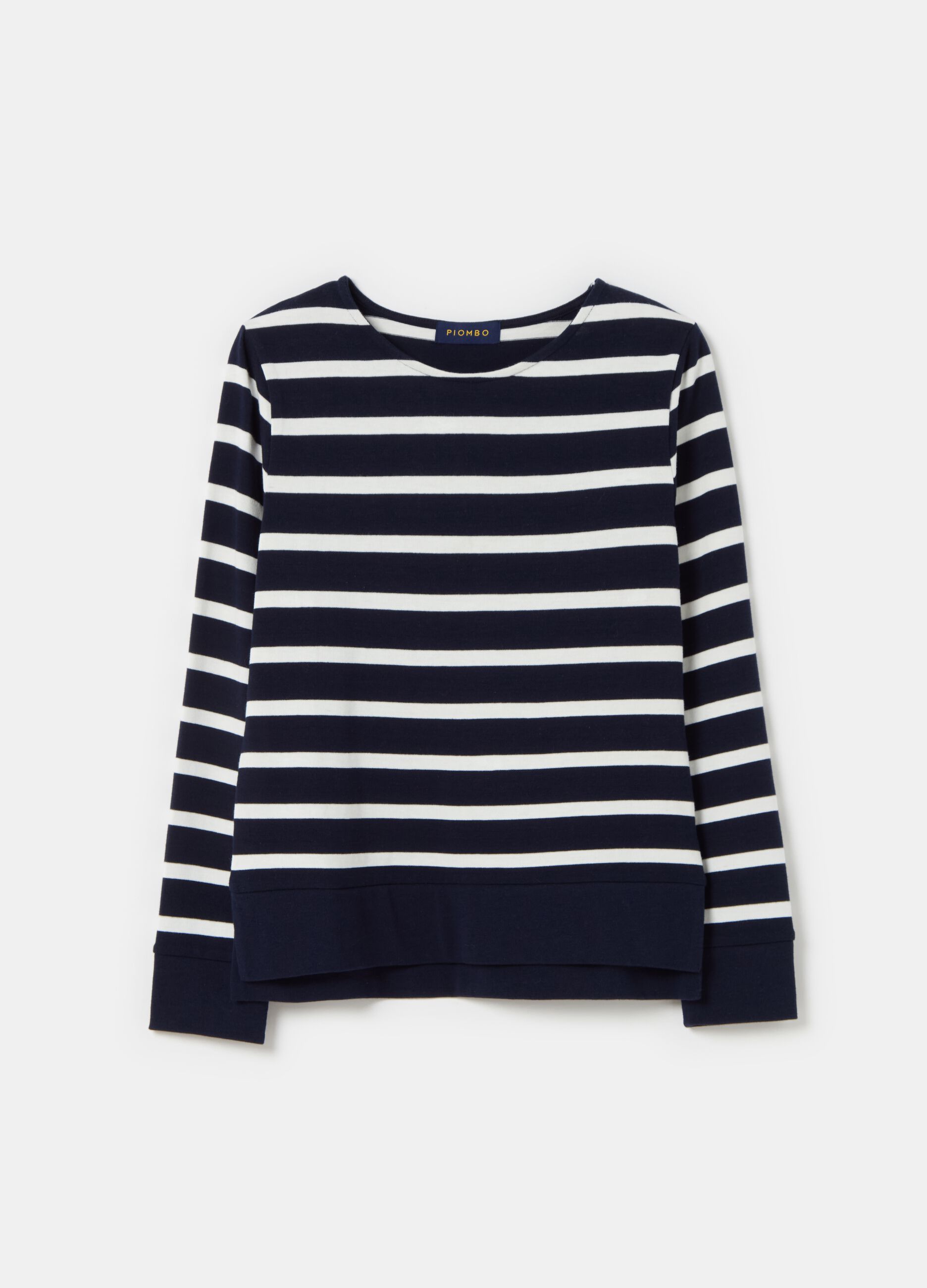 T-shirt a righe con maniche lunghe