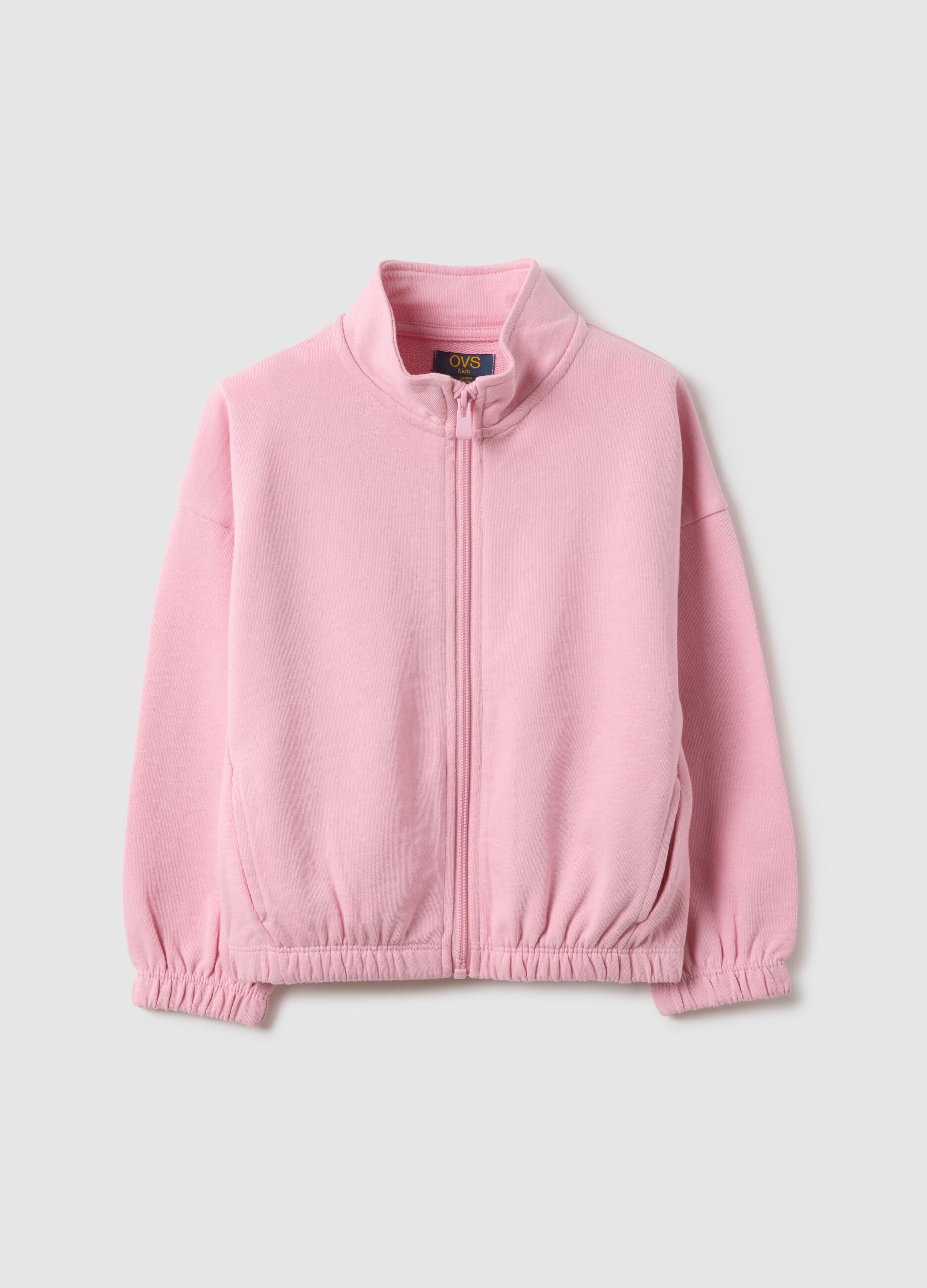 Girls' Pink Pure Cotton Sweatshirt Regular Fit