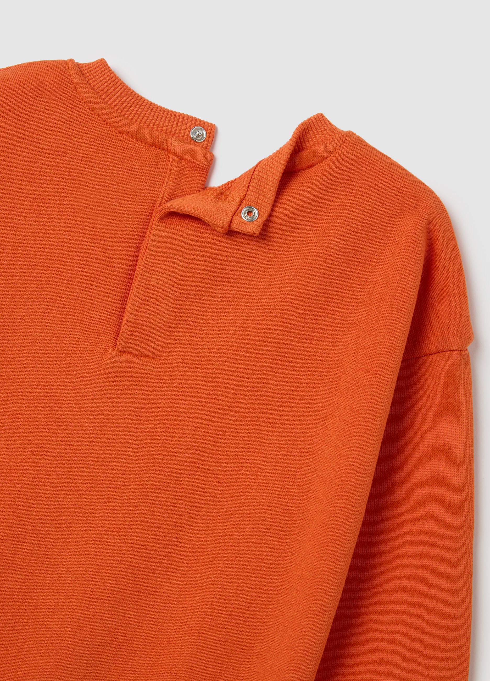Felpa da bambino in puro cotone arancione regular fit