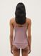 Pink slim fit stretchy viscose camisole with lace_2