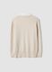 Beige viscose-blend knit top with shirt collar_2