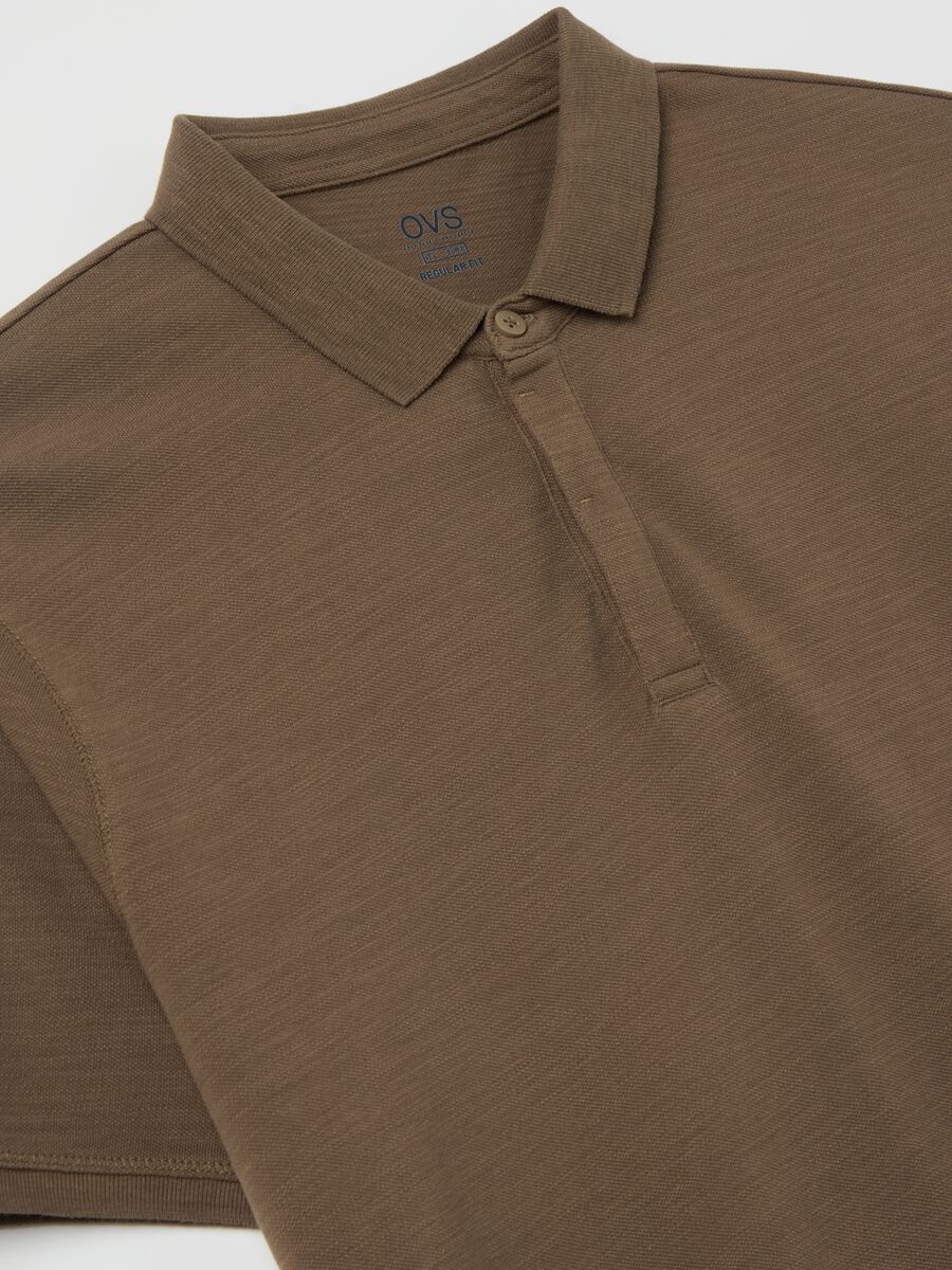 Brown pure cotton polo by Ovs_5