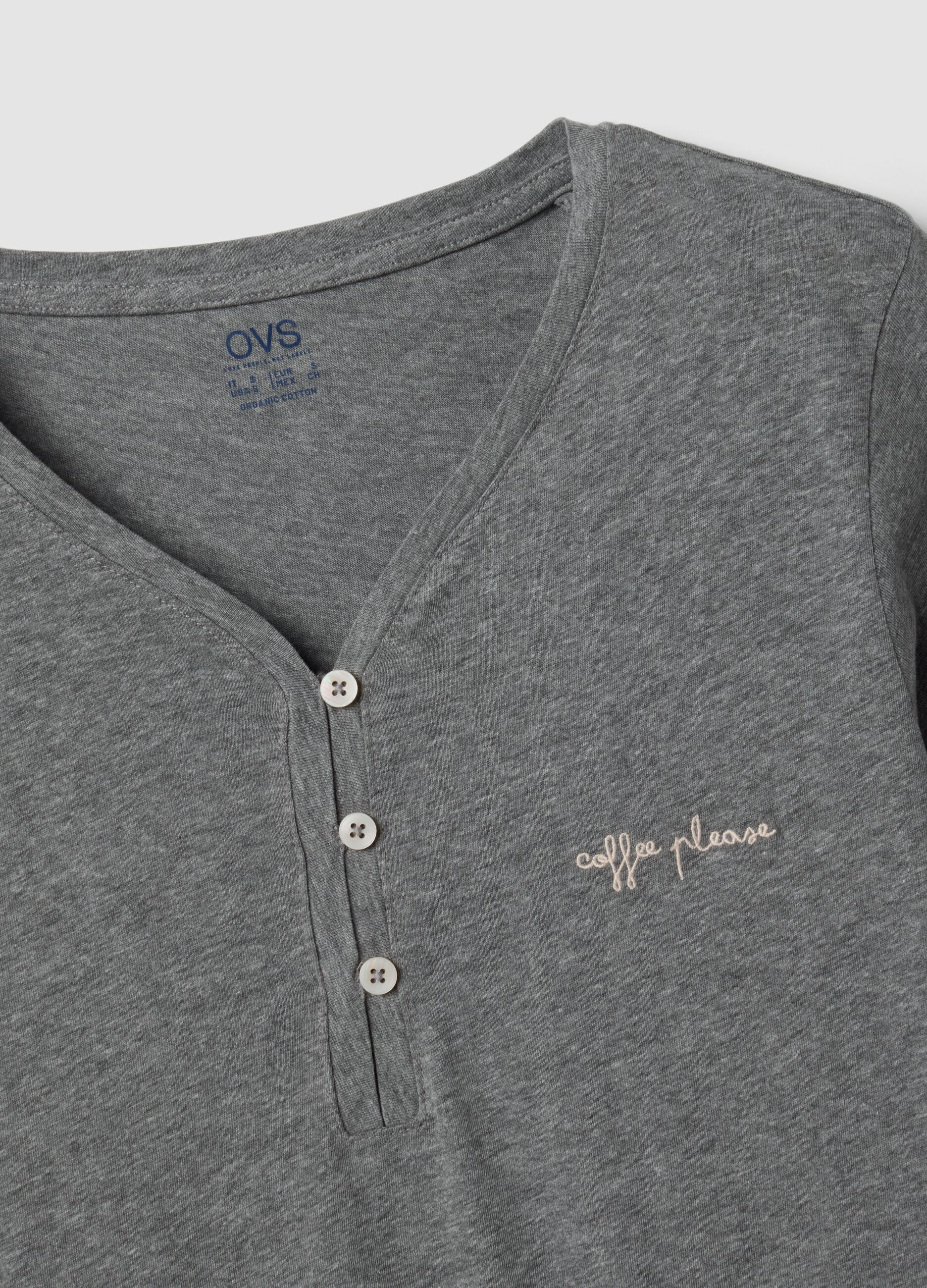 Grey nightdress in organic cotton and viscose blend