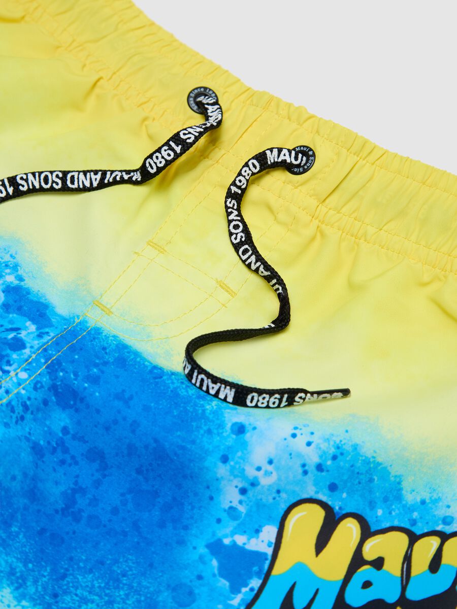 Yellow and blue swim boxers for kids_2