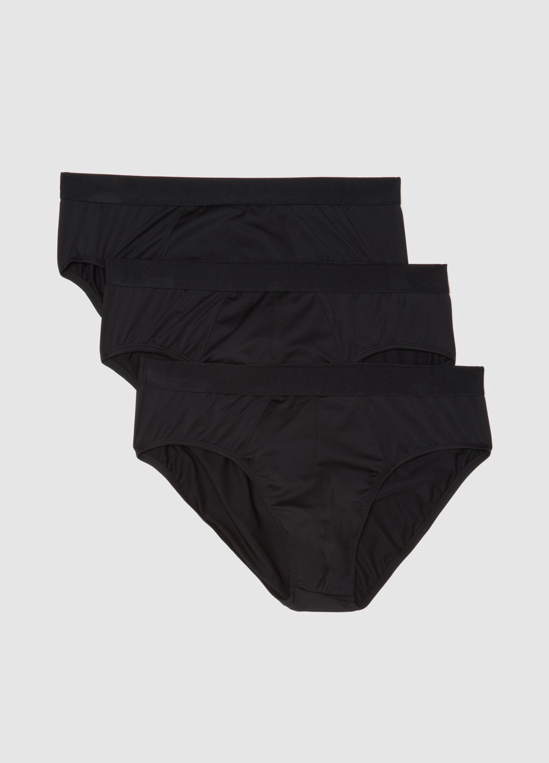 Tripack black stretch fabric briefs