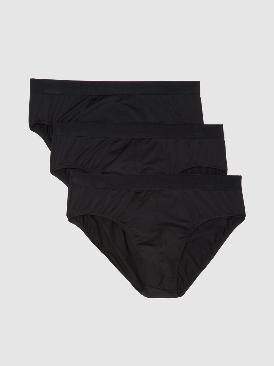 Tripack slip in tessuto elasticizzato neri_0