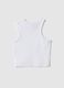 Girls' White Fitted Stretch Cotton Tank Top_4