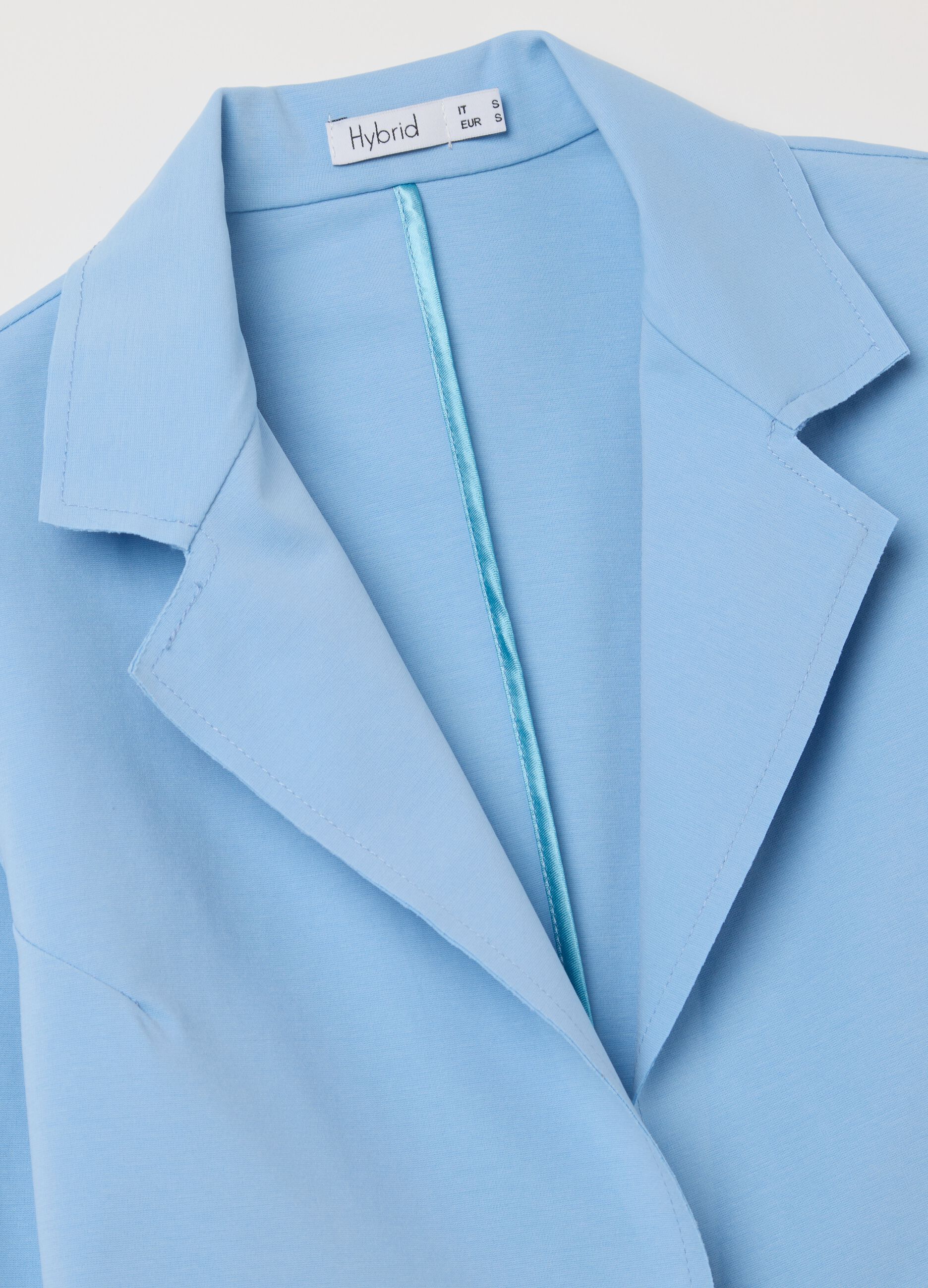 Light blue stretch single-breasted blazer