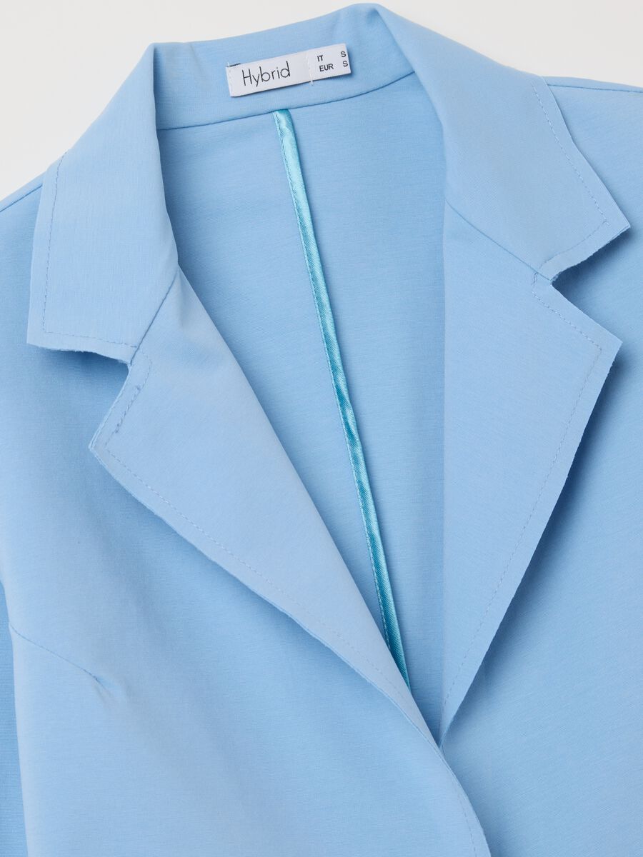 Light blue stretch single-breasted blazer_5