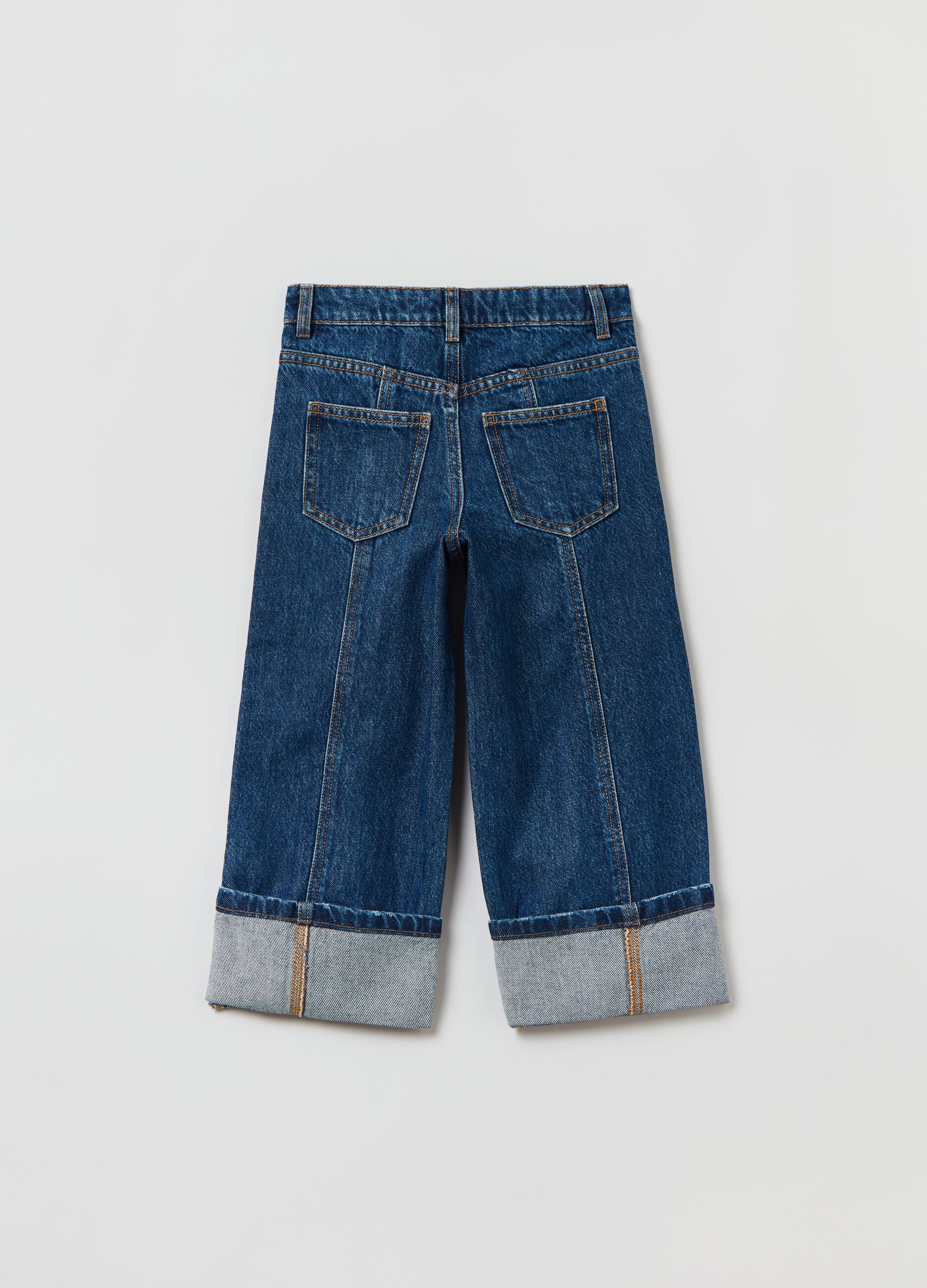 Jeans wide leg in cotone _1