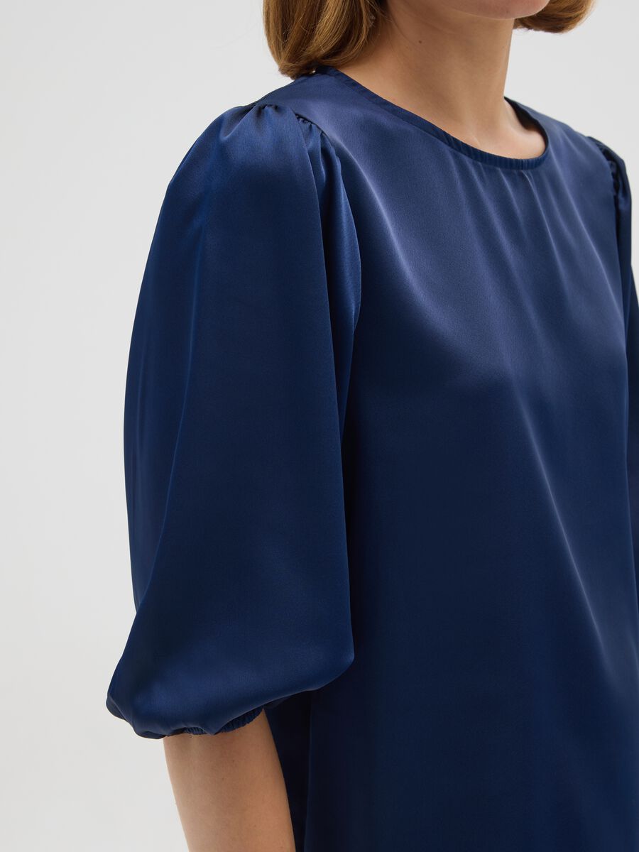 Regular fit blue blouse with long sleeves_3