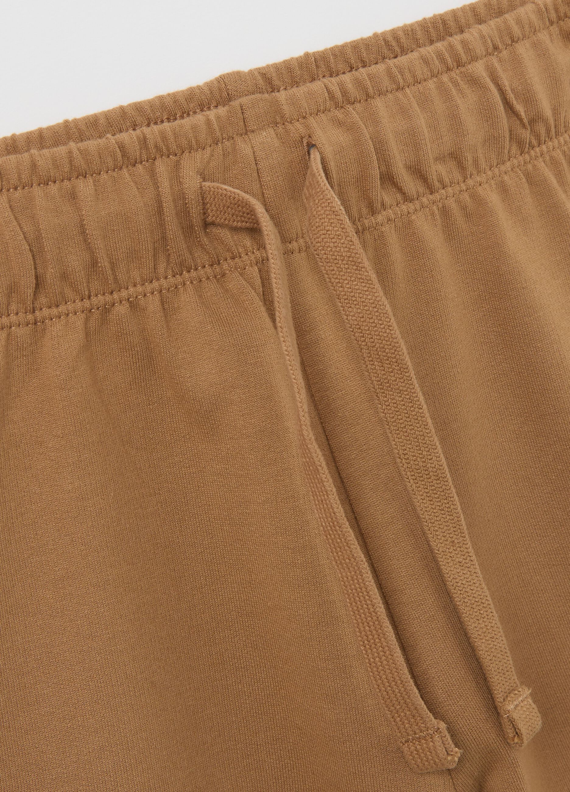 Two-pack orange and brown shorts in cotton with drawstring
