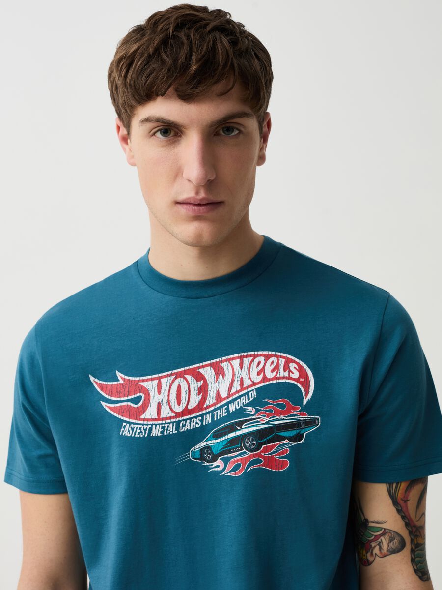 T-shirt with round neck and Hot Wheels print_0