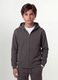 Grey organic cotton zip-up hoodie for boys, relaxed fit_0