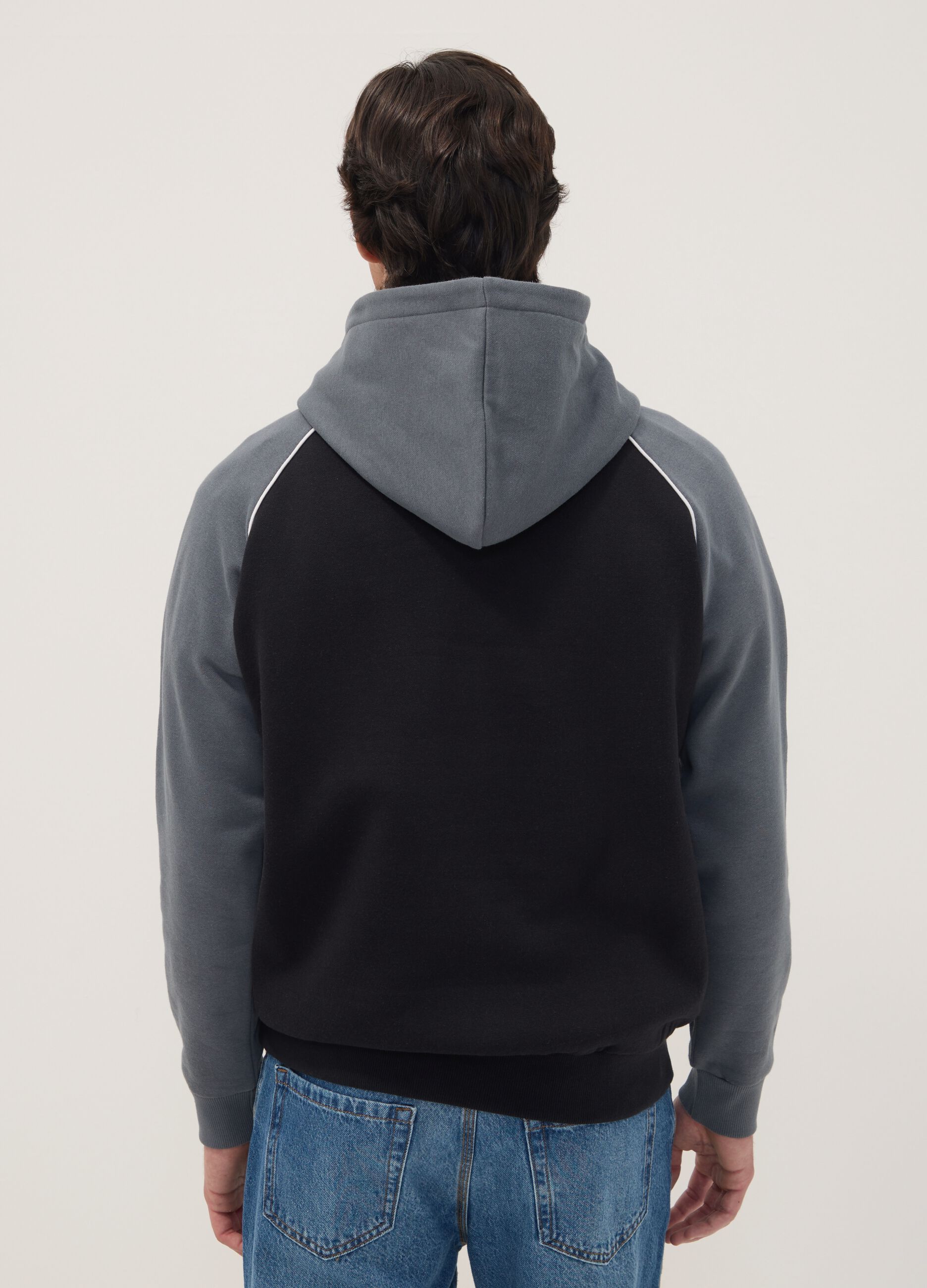 Black cotton-blend hoodie with PlayStation print