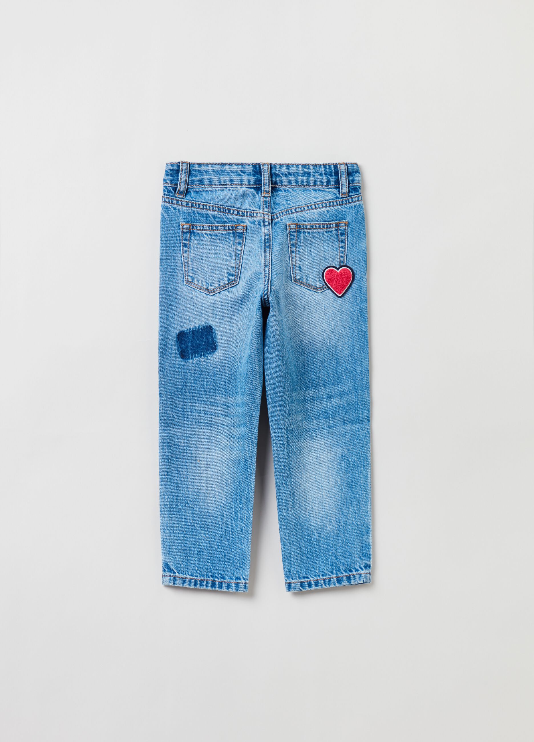 Jeans cinque tasche con patch_1