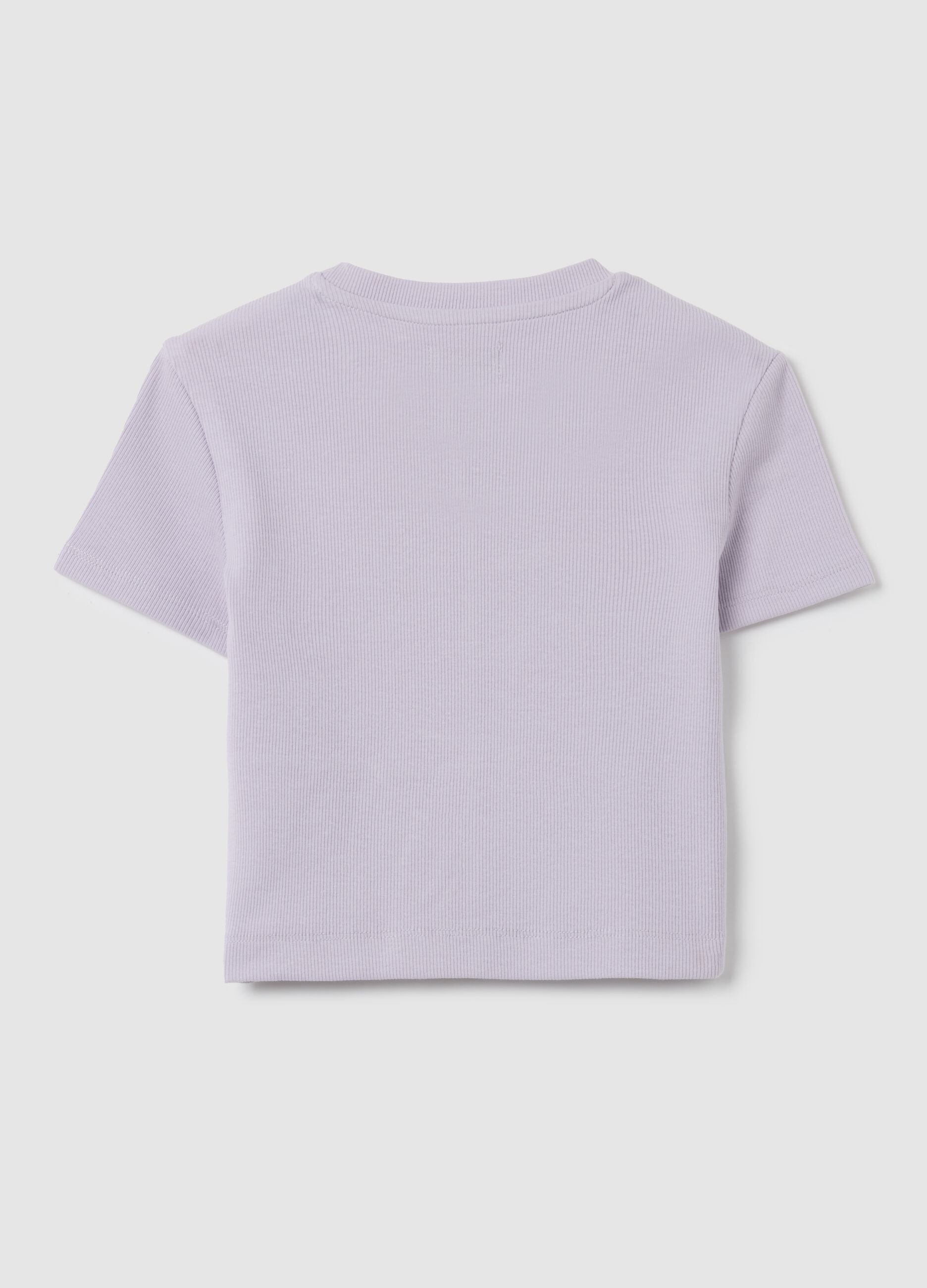 Girls' purple cotton regular fit t-shirt