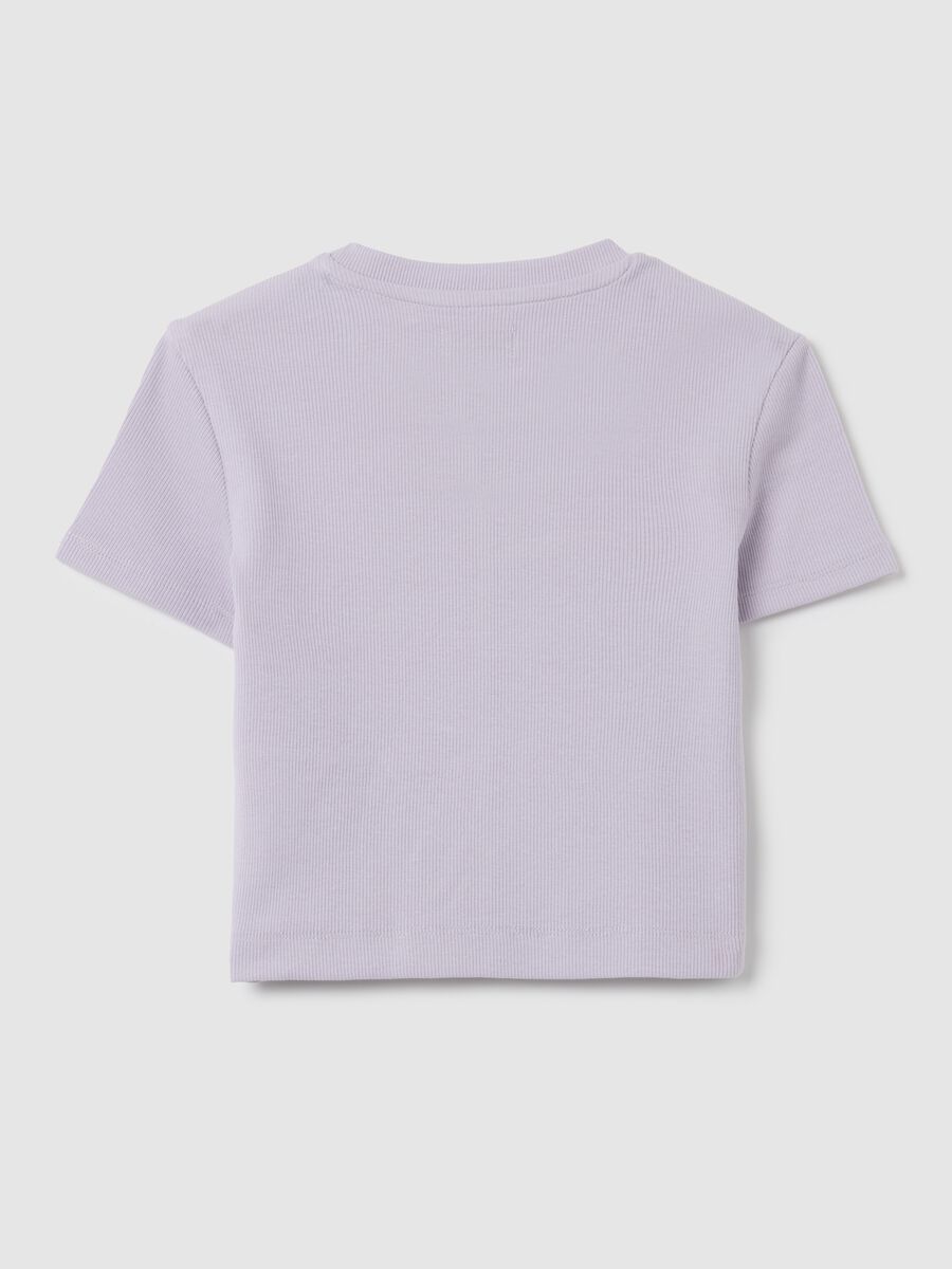Girls' purple cotton regular fit t-shirt_4