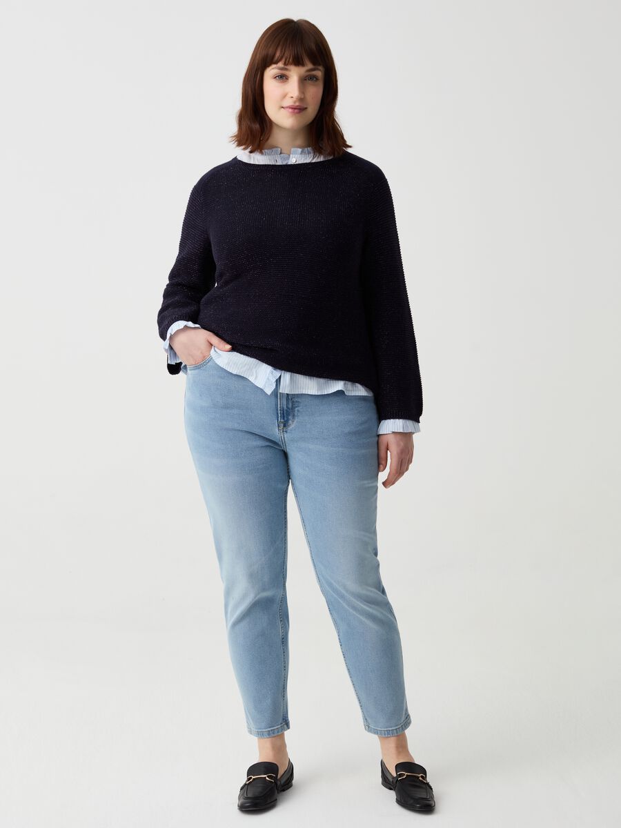 Curvy pullover in ribbed lurex_1