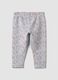 Grey floral stretch cotton leggings_0