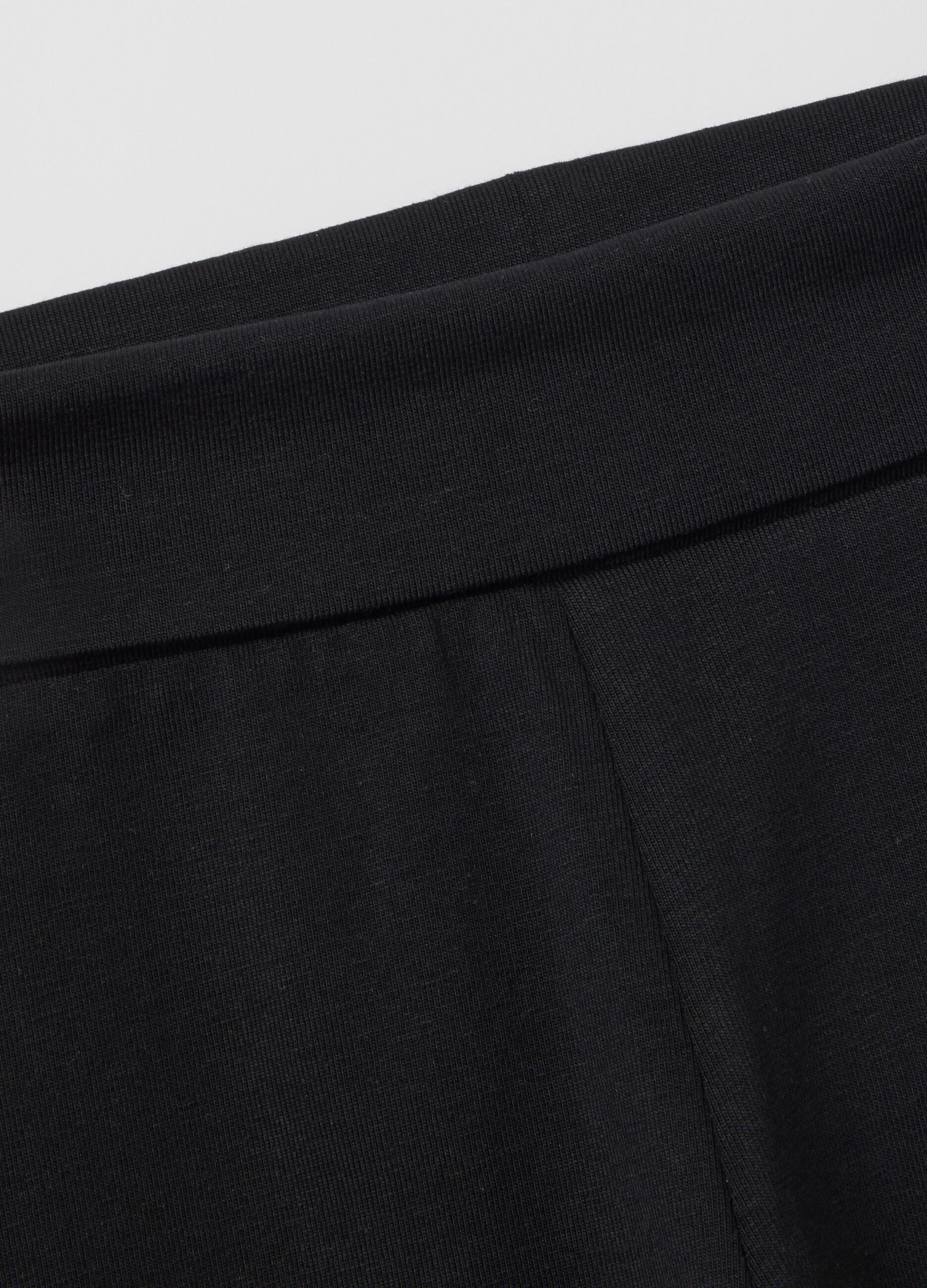 Girls' Black Cotton Flare Leggings