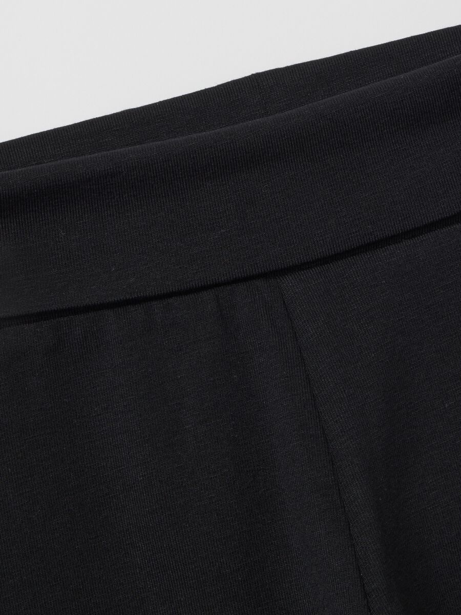 Girls' Black Cotton Flare Leggings_2