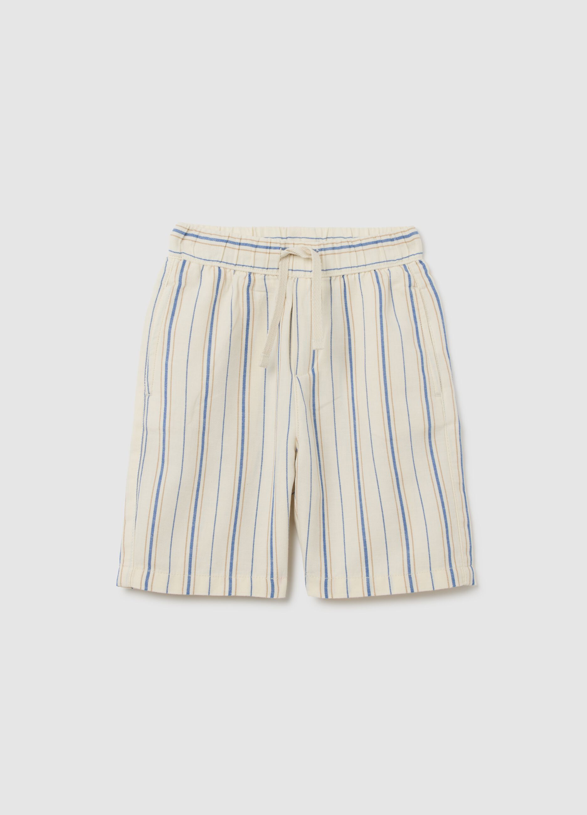 Children's multi-colour cotton blend regular fit shorts with elasticated waist and drawstring