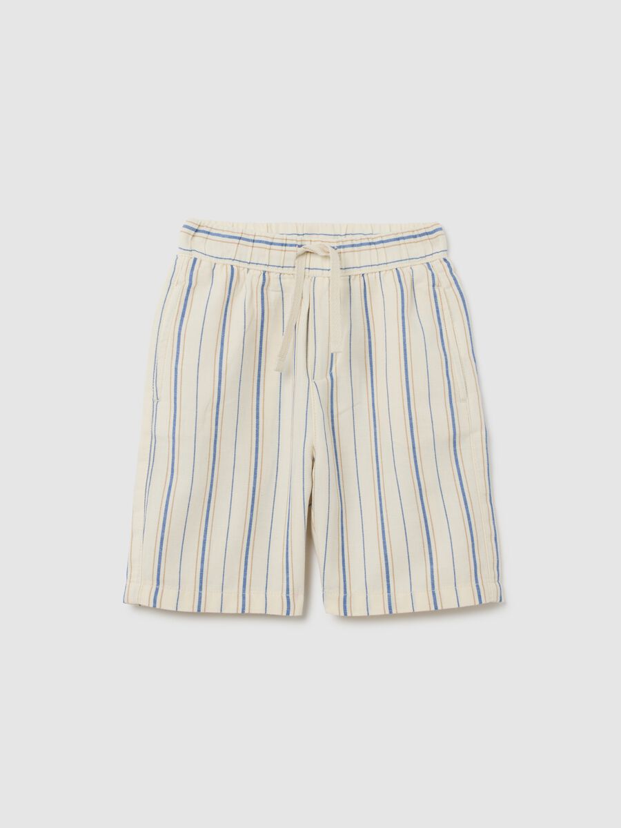 Children's multi-colour cotton blend regular fit shorts with elasticated waist and drawstring_0