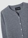Grey crew neck cardigan in pure wool regular fit_5