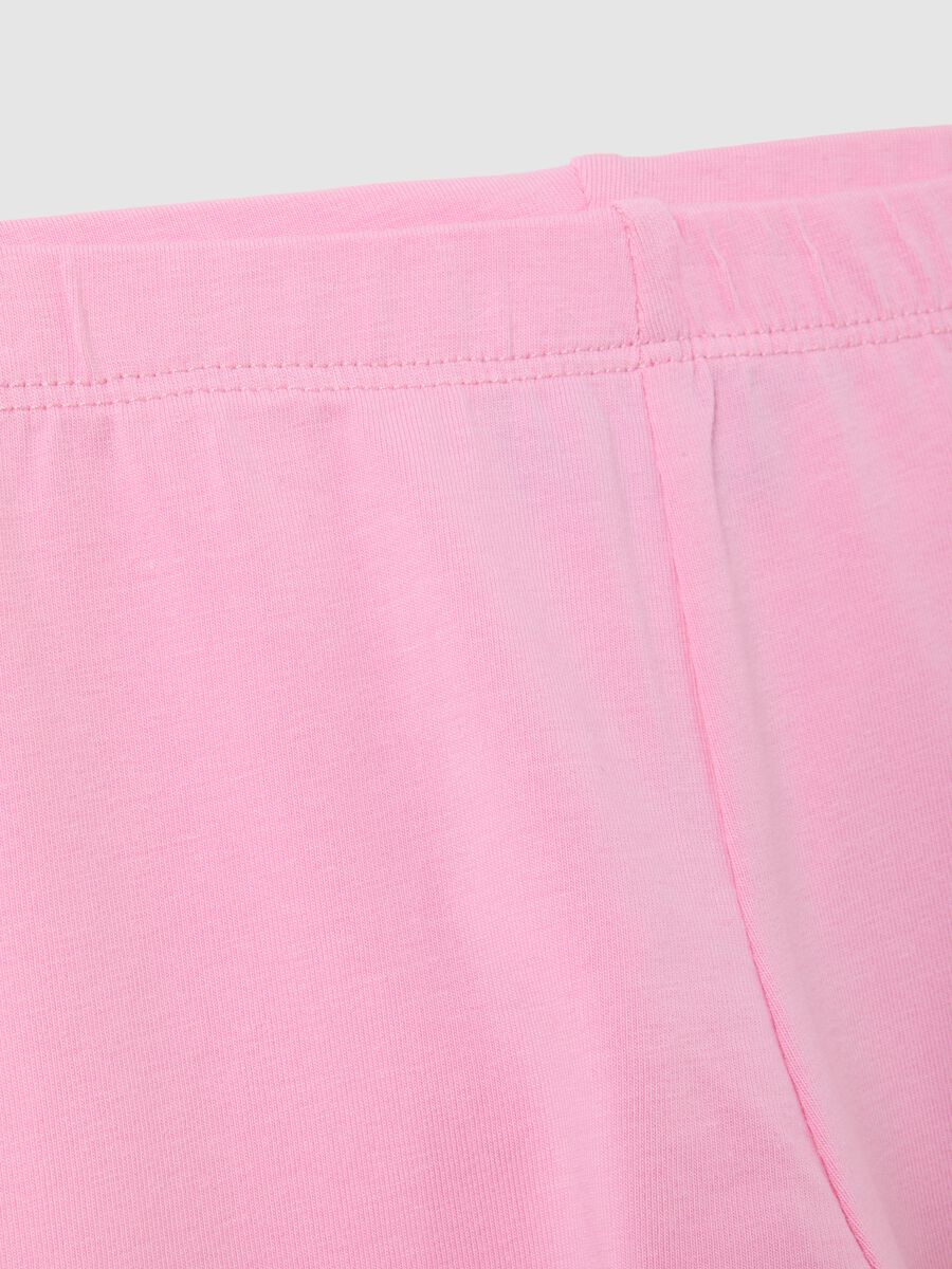Pantaloncini da bambina in cotone rosa skinny fit_3