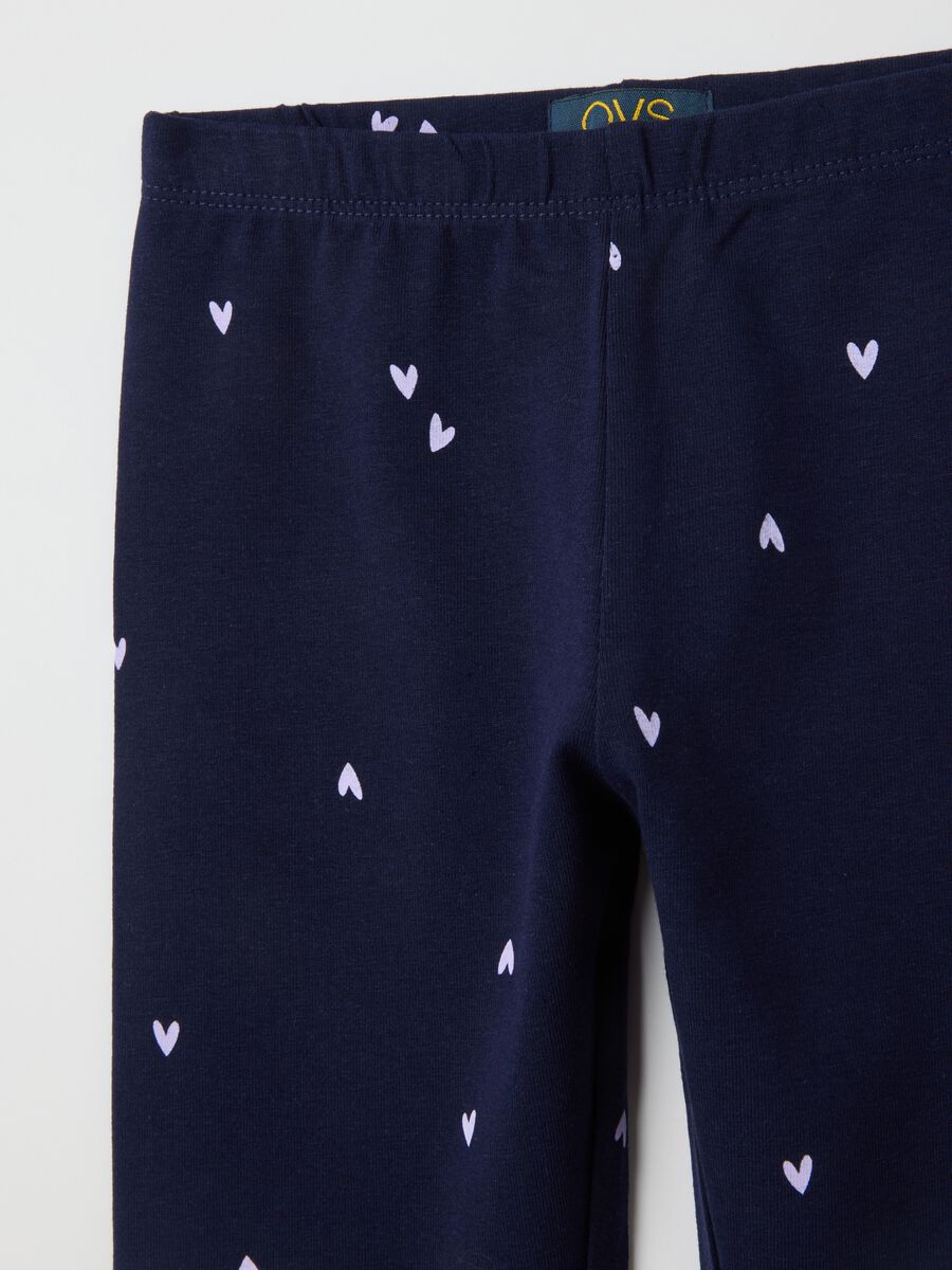 Girls' stretchy blue cotton leggings_2