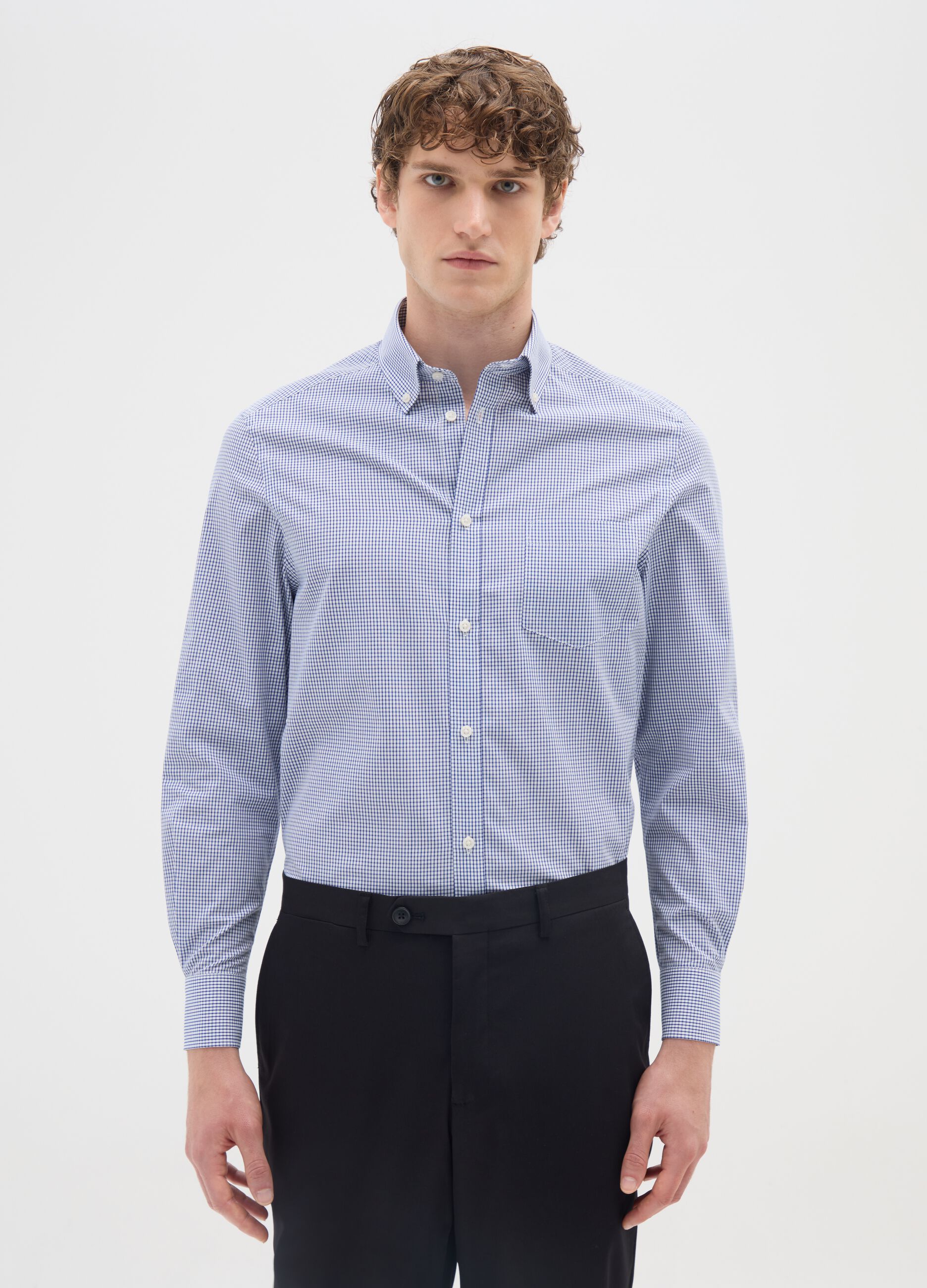 Multicolour cotton blend regular fit shirt