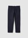 Pantaloni chino dritti in puro cotone twill blu regular fit_4