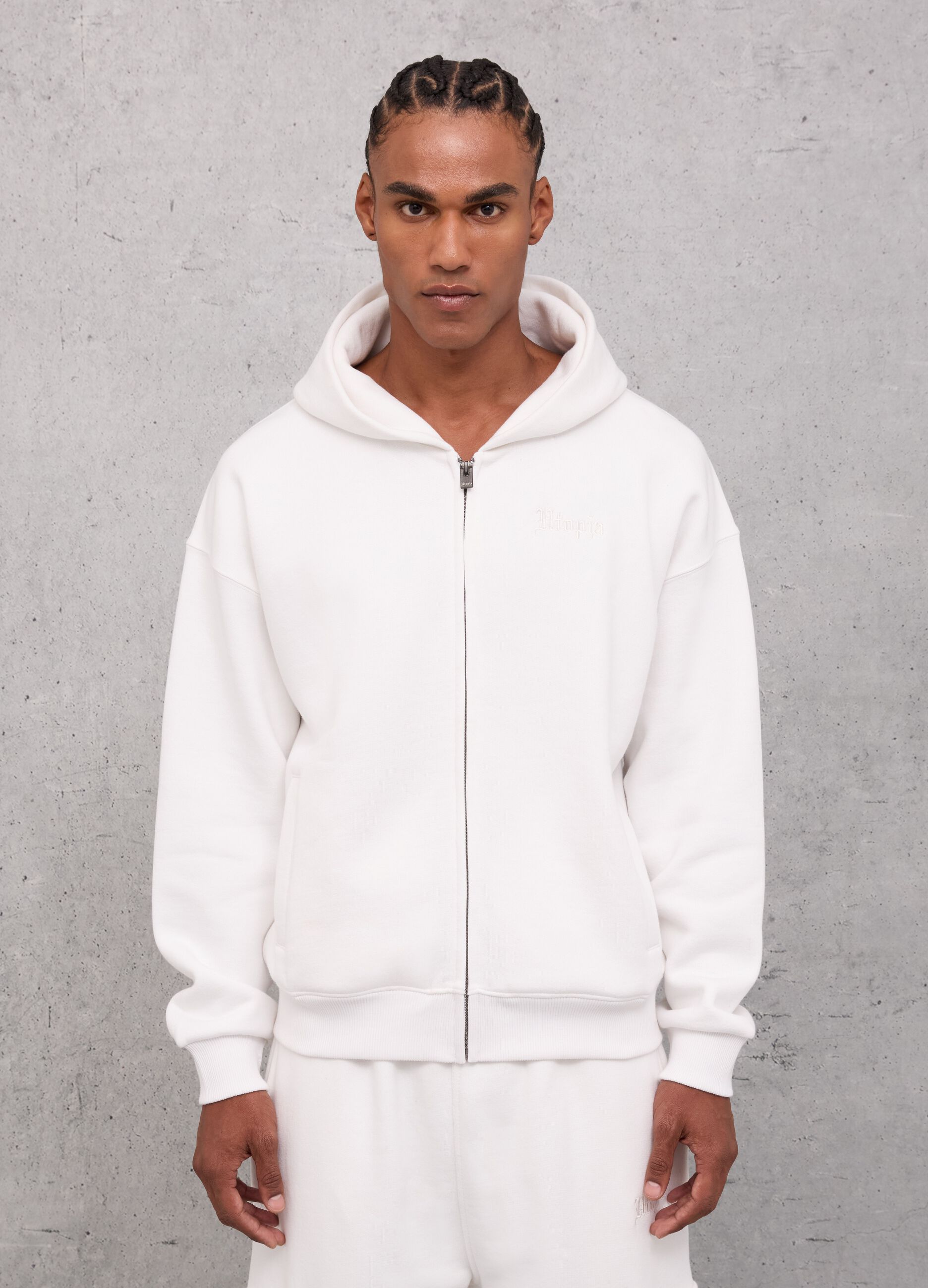 Zip Hoodie White