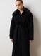 Long black coat with soft collar and regular fit belt_3