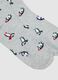 Grey cotton blend knee-high socks with print_1