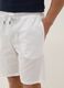 White cotton and linen blend pyjama shorts, regular fit_3