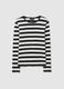 Long Sleeve White and Black Striped T-Shirt_4