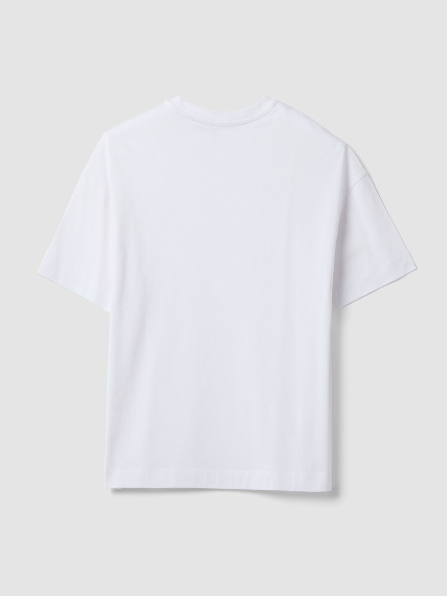 White oversized pure cotton short-sleeve T-shirt_1